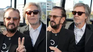 Ringo Starr and Paul McCartney of The Beatles at Paris Fashion Week