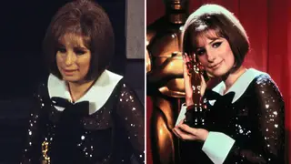 Barbra Streisand accepts her Best Actress prize at the 1969 Academy Awards