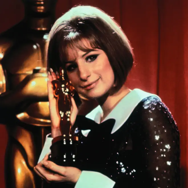 Barbra Streisand with her Academy Award