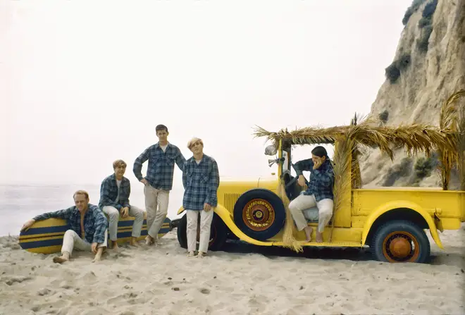 The Beach Boys during a photoshoot for Surfin' Safari in 1962. (Photo by Michael Ochs Archive/Getty Images)