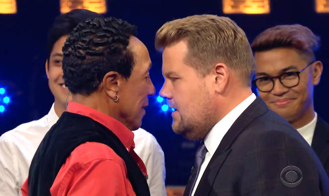 Smokey Robinson and James Corden had a 'heated' clash as part of the TV sketch