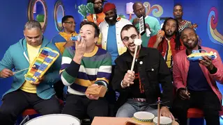 Ringo Starr plays ‘Yellow Submarine’ on classroom instruments with Jimmy Fallon and The Roots