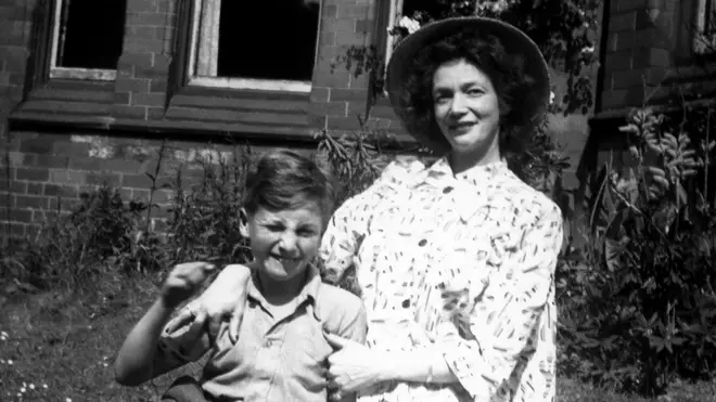 John Lennon and his mother Julia Lennon in 1949
