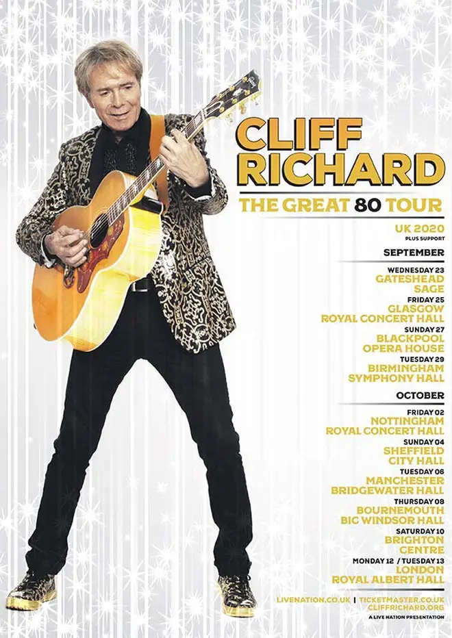 Sir Cliff Richard's 2020 tour dates