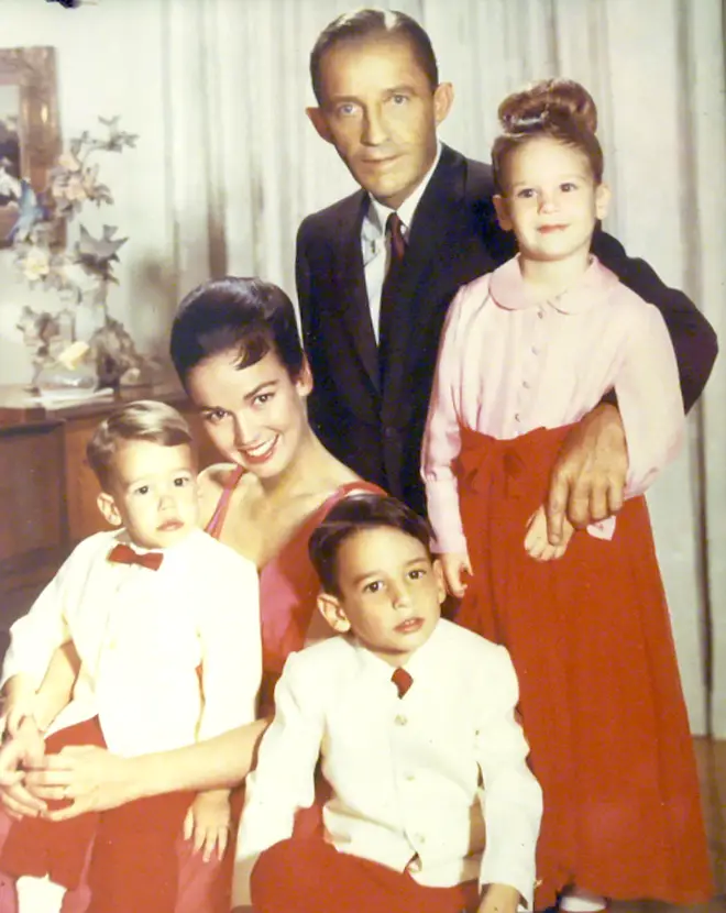 Bing Crosby with his family at Christmas