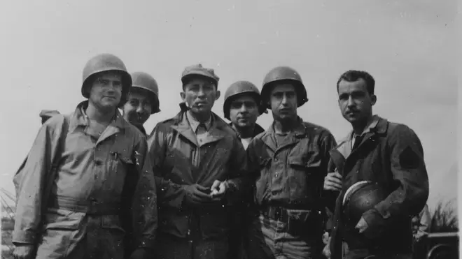 Bing Crosby with soldiers