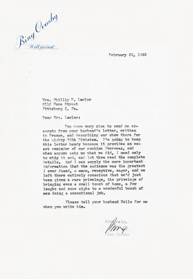 Bing Crosby letter